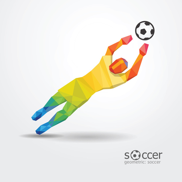 サッカー ゴールキーパー サッカー幾何学的 - ベクター画像