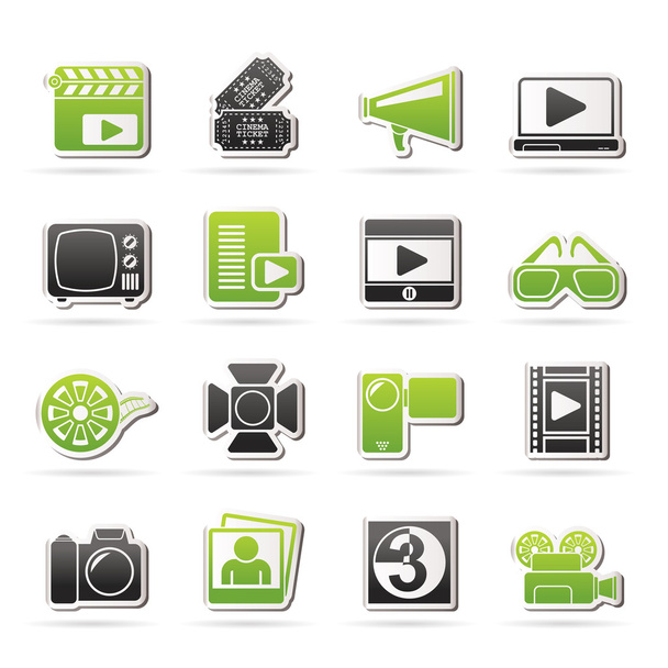 Movie and cinema icons - Vector, Image