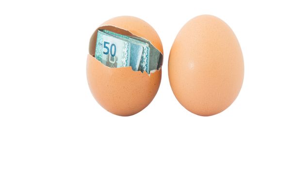 Billetes dentro del huevo
 - Foto, imagen