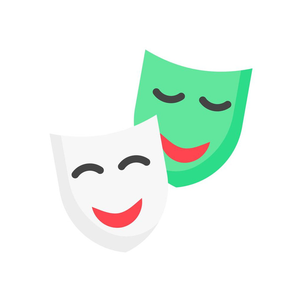 zábava související obličejové masky s úsměvem obličeje vektory v plochém stylu - Vektor, obrázek