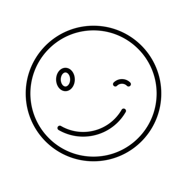 Ilustración sonriente del vector facial, diseño de línea icono contorno editable - Vector, Imagen
