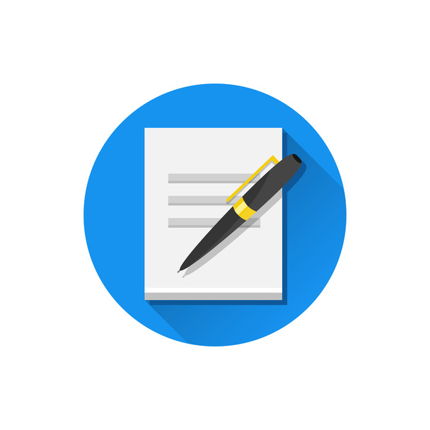 Vector Sheet of Paper and Pen Icon - Vector, afbeelding