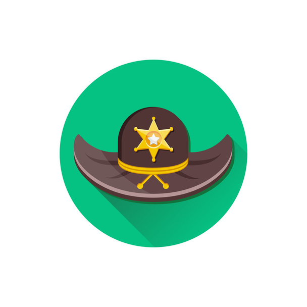 Vector Sheriff Hat Icon - Vektör, Görsel