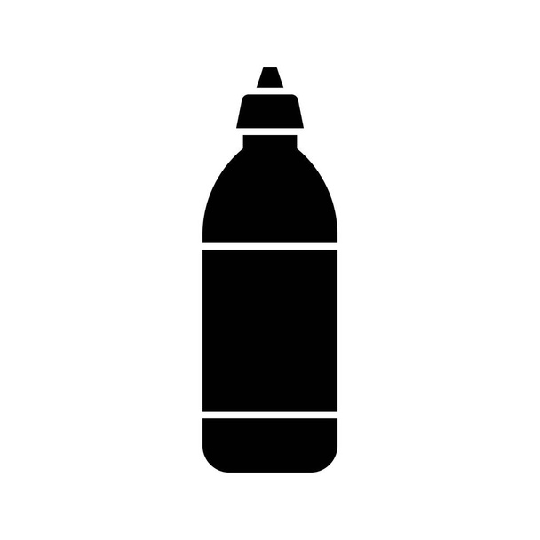 プラスチックボトルベクトルイラスト、ソリッドデザインアイコン - ベクター画像
