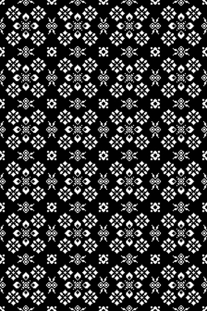Adorno floral de estilo escandinavo blanco y negro - Foto, imagen