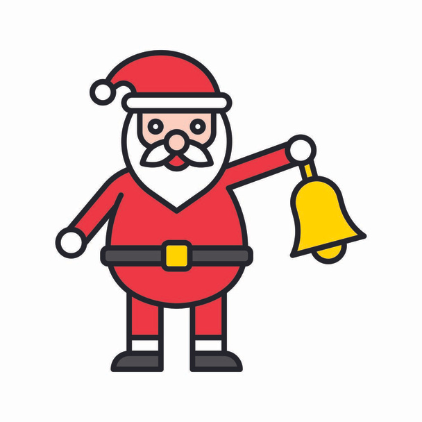 Glocken, in Weihnachtsmannhänden verwandt, mit frohen Weihnachtsvektoren, in gefüllten Designs, - Vektor, Bild