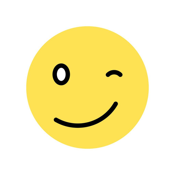 Illustration vectorielle de visage souriant, icône de design plat isolé - Vecteur, image