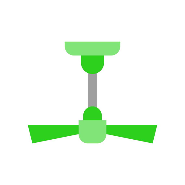 Mennyezeti ventilátor vektor illusztráció, Elszigetelt filat design ikon - Vektor, kép