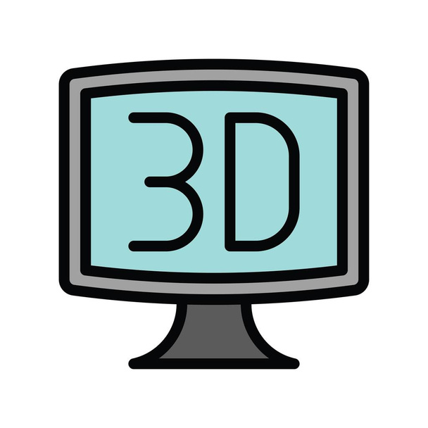 編集可能なストロークでテレビ、および技術、関連する3Dテレビベクトル, - ベクター画像