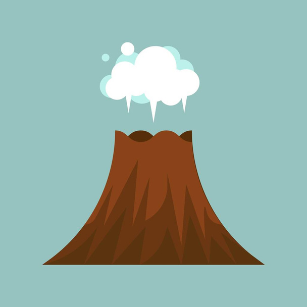Illustration vectorielle d'éruption du volcan, isolée sur fond blanc - Vecteur, image