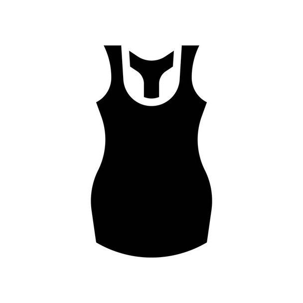 袖なしのシャツベクトルイラスト、ソリッドデザインアイコン - ベクター画像