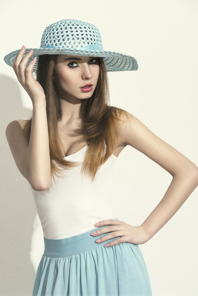sexy spring woman with hat - Valokuva, kuva