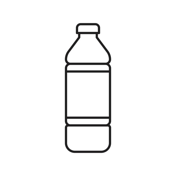 Plastic fles vector illustratie, lijn ontwerp pictogram - Vector, afbeelding