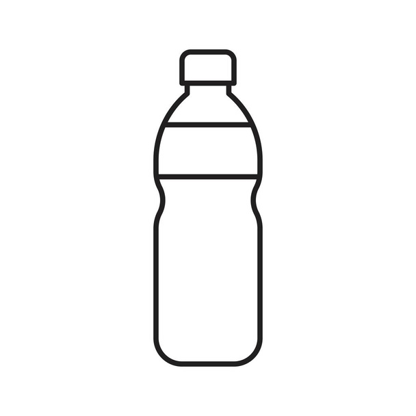 Plastic fles vector illustratie, lijn ontwerp pictogram - Vector, afbeelding