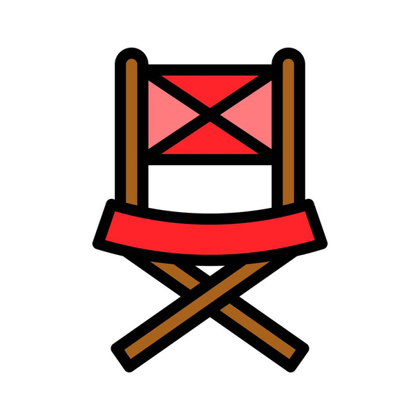 Picnic chair vector, Barbecue related filled design editable stroke icon - Вектор, зображення