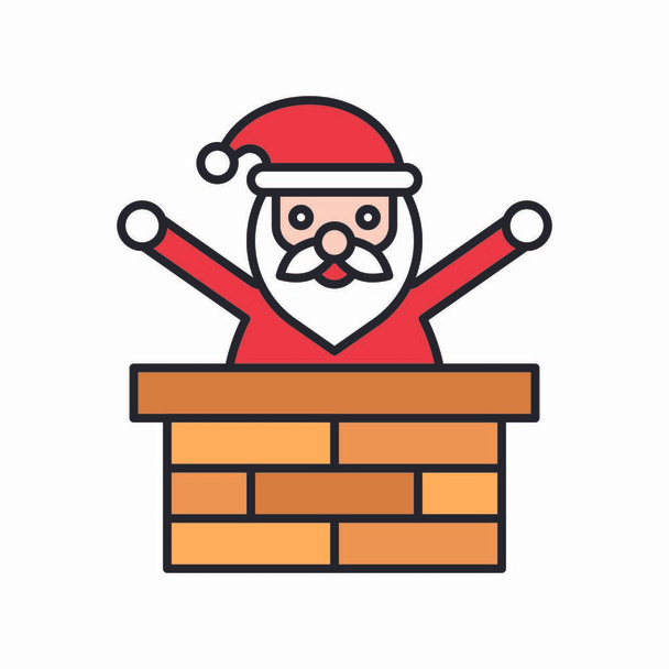 Санта, з цегли, і дуже щасливі вектори, заповнені стилі
, - Вектор, зображення
