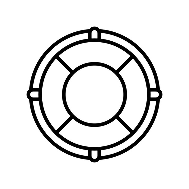 Lifebuoy vektor, Summer party kapcsolódó vonal stílus ikon - Vektor, kép