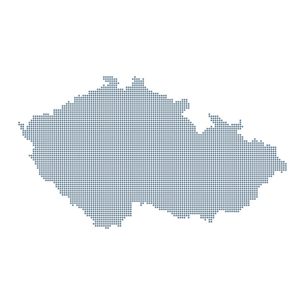 Czech Republic Map - Vector Pixel Solid Contour. Illustration - Vector, Image