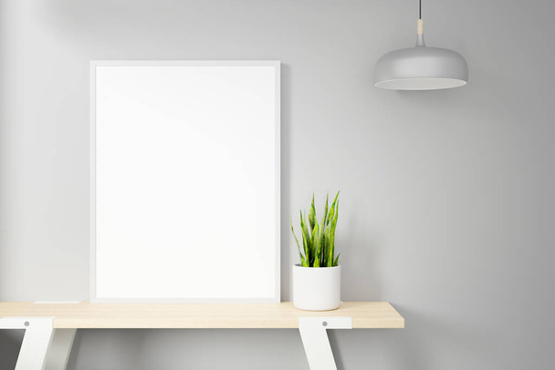 Photo or poster frame mockup suitable for 8.5 x 11 format. 3D rendering. - Photo, Image