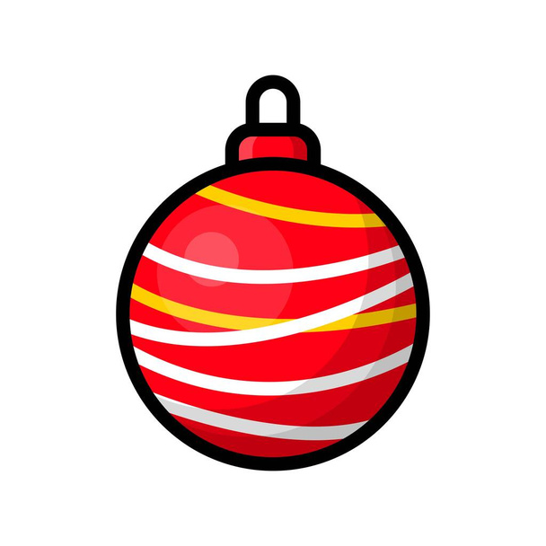 Colorful Christmas ball, isolated on white background - Vektor, Bild