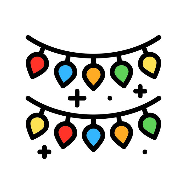 Lumières de Noël rempli icône de conception, illustration vectorielle - Vecteur, image