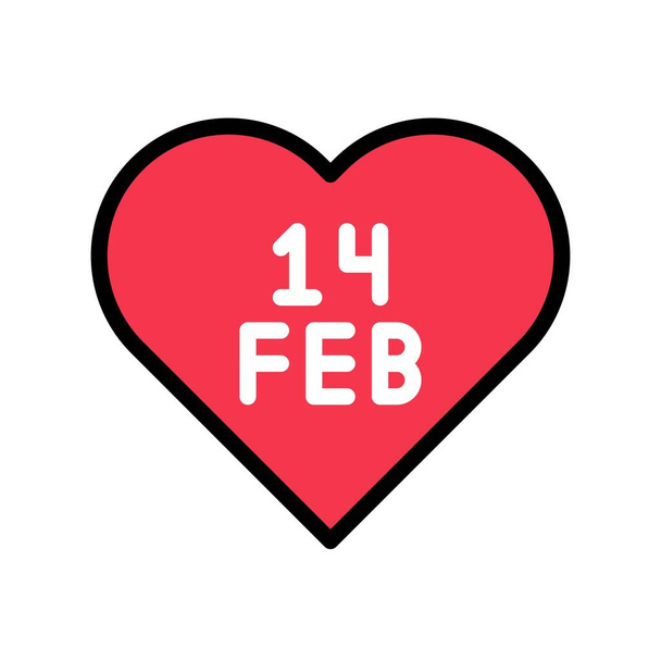 Valentin-napi vektor, Valentin-napi és szerelemmel kapcsolatos kitöltött vázlat stílus ikon - Vektor, kép