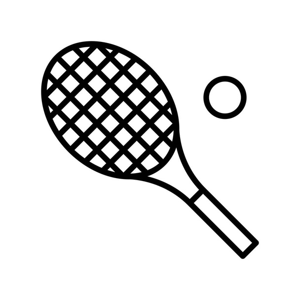 テニスラケットベクトル、夏休み関連ラインスタイルのアイコン - ベクター画像