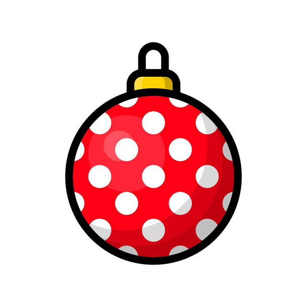 Színes karácsonyi labda, elszigetelt fehér háttér - Vektor, kép