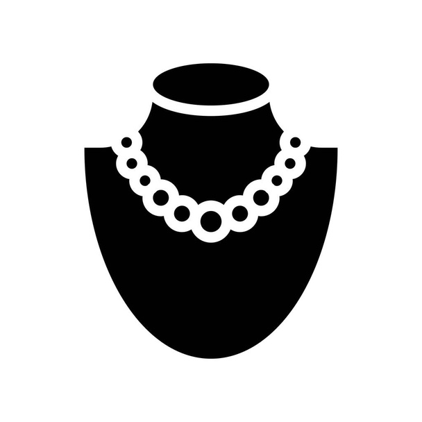 Vektorová ilustrace náhrdelníku, Ikona izolovaného pevného designu - Vektor, obrázek
