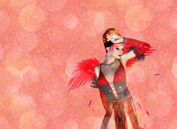 3D Angel on Pink Bokeh Background - Фото, изображение