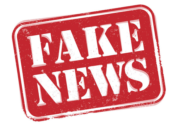 red grungy FAKE NEWS label or stamp - Vector, Image
