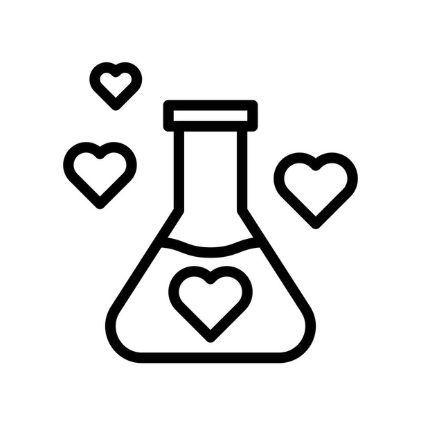 Χημεία της αγάπης διάνυσμα, Αγίου Βαλεντίνου και την αγάπη που σχετίζονται με το στυλ γραμμή εικονίδιο - Διάνυσμα, εικόνα
