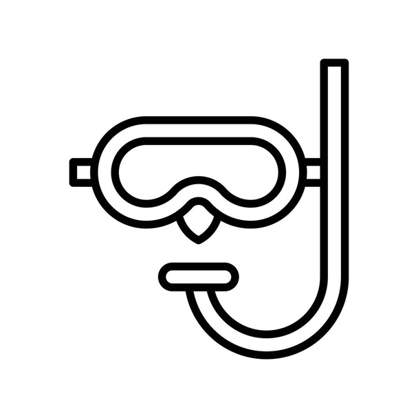 Tauchermaske Vektor, Sommerparty verwandte Linie Stil-Symbol - Vektor, Bild