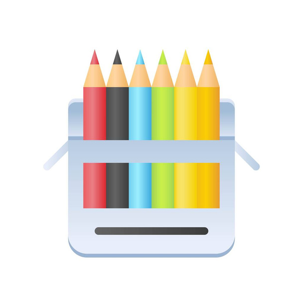 Színes ceruza vektor, Vissza az iskolába gradiens stílus ikon - Vektor, kép