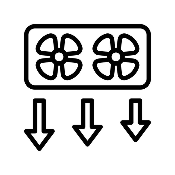 Ablak ventilátor vektor illusztráció, Elszigetelt vonal design ikon - Vektor, kép