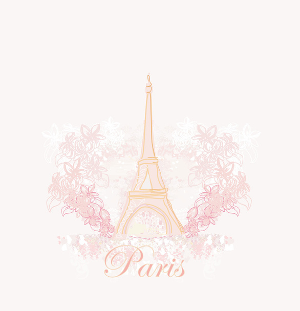 vuosikerta retro Eiffel-kortti - Vektori, kuva