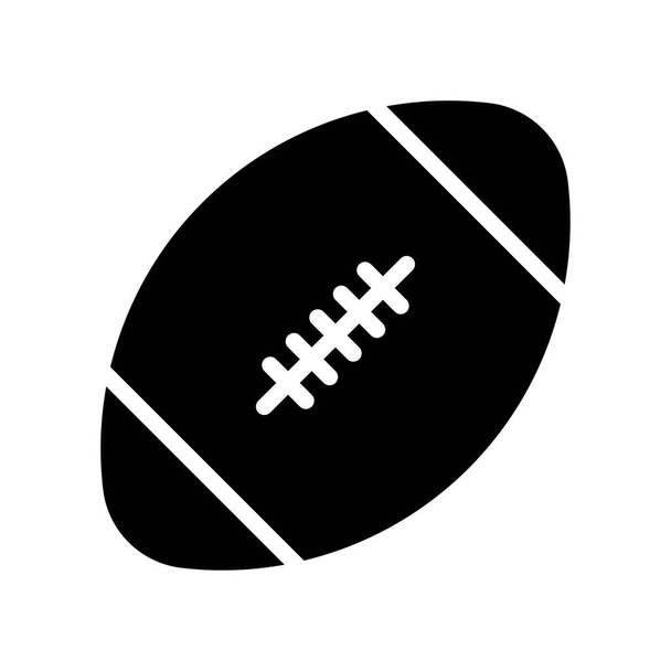 ラグビーボールベクトル、バックスクールソリッドスタイルのアイコンに - ベクター画像