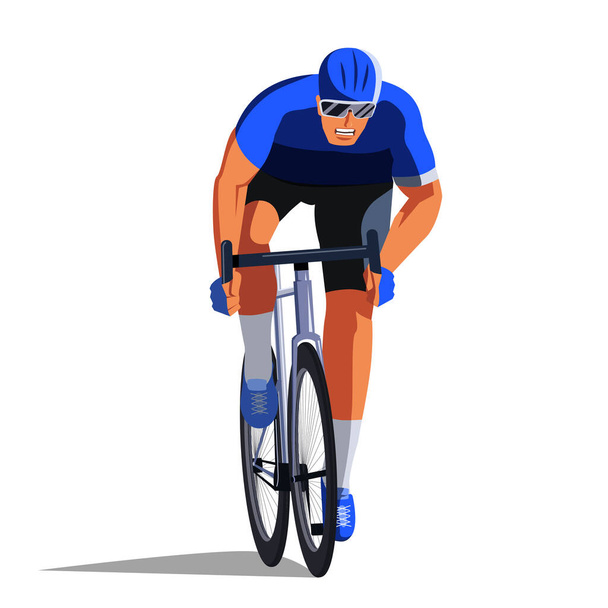 The athlete on the bike is finishing the race. - Vector, Image
