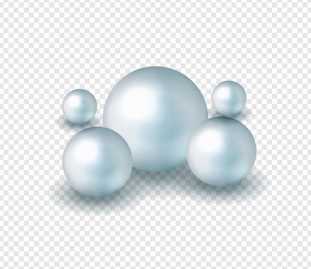 Pack naturaleza, fondo de perlas marinas con pequeñas y grandes perlas blancas. Ilustración vectorial - Vector, Imagen