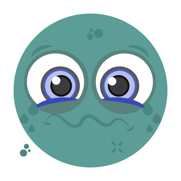 Vector of cute blank face emoji, face without mouth  - Вектор,изображение