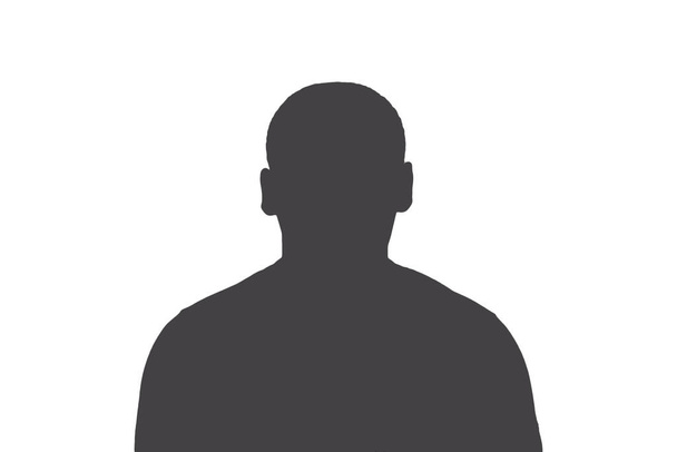 Silhouette egy felnőtt fiatal névtelen férfi fehér háttér. - Fotó, kép