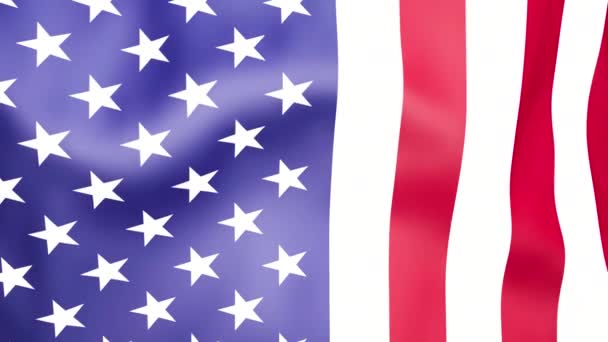 Senkrecht geschwenkte US-Flagge. Symbol der Vereinigten Staaten von Amerika - Filmmaterial, Video