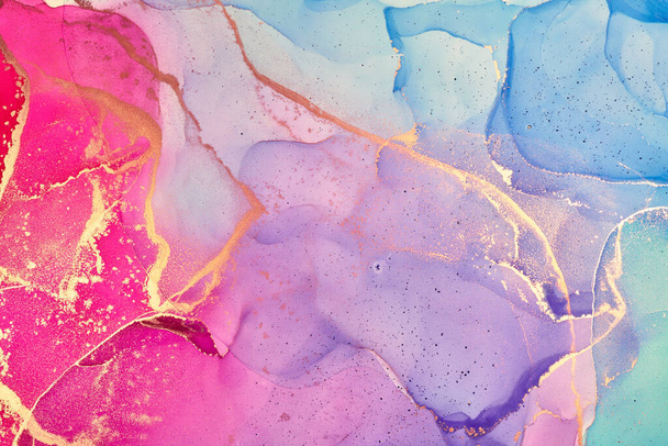 Alcohol ink colors translucent. Abstract multicolored marble texture background. Design wrapping paper, wallpaper. Mixing acrylic paints. Modern fluid art. Alcohol Ink Pattern - Photo, Image