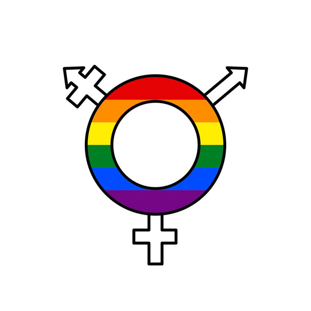 MULTICOLORED LGBT ICON ON A WHITE BACKGROUND IN VECTOR - Vektor, kép