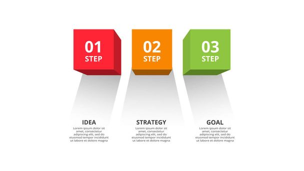 Návrh vektorových infografických štítků se 3 možnostmi nebo kroky. Infographics for business concept. Šablona pro infografii, prezentace. - Vektor, obrázek