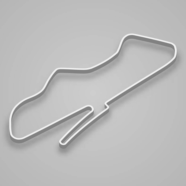 Donington Park Circuit for motorsport and autosport. Britain Grand prix race track. - Vecteur, image