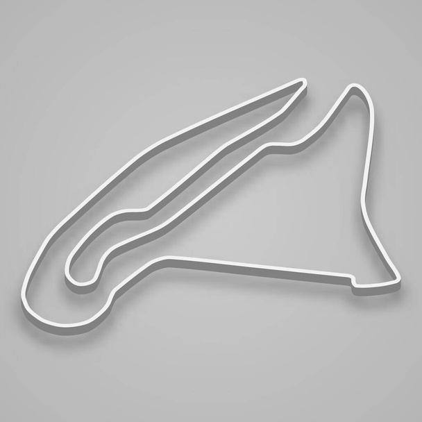 Nevers Magny-Cours Circuit for motorsport and autosport. France Grand prix race track. - Вектор,изображение
