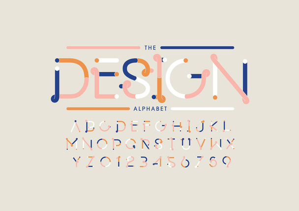 Vector de tipografía moderna estilizada y alfabeto - Vector, Imagen