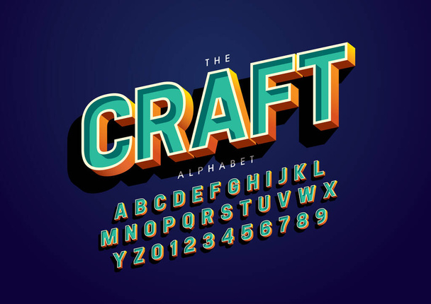 Vector of stylized modern font and alphabet - Vector, Image