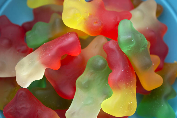 Esta es una fotografía de cerca de Gummy bear candy - Foto, imagen